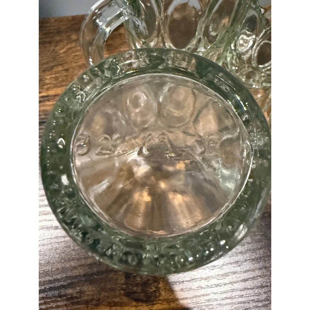 Vintage Thumbprint Glass RootBeer Mugs Set of 4 Clear Dimple Steins 5.5
